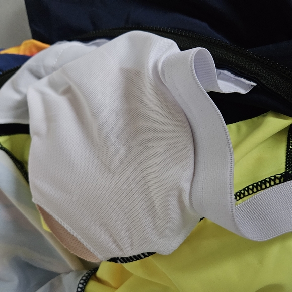 Long Sleeve Navy & Yellow One Piece Rash Guard Zipper Swimsuit NWOT - Picture 6 of 8